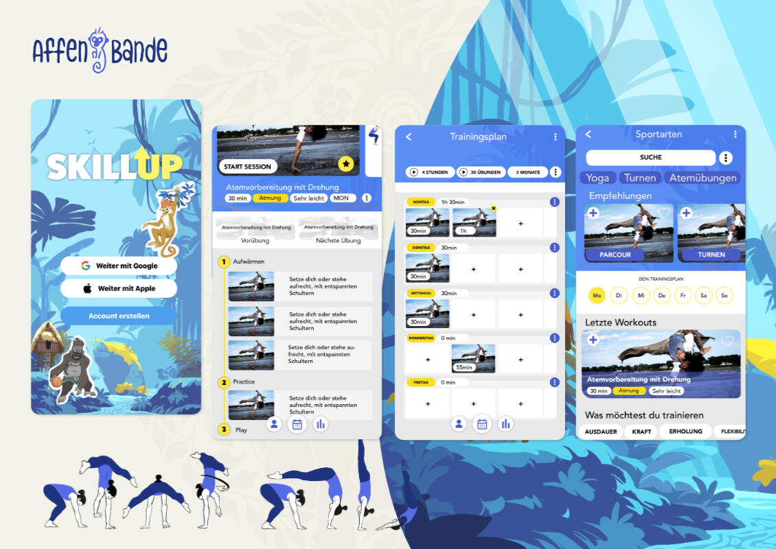 Trainingsapp | User Expereinec & Interface, Bewegungsabfolgen
